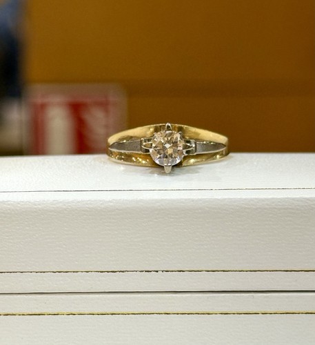 Solitaire diamant ancien or - diamant, en