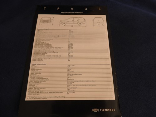 Feuillet chevrolet tahoé - feuillet,