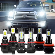 For Toyota Tundra 2007-2013 Combo 6X 6000K LED Headlight Hi/Lo + Fog Light Bulbs