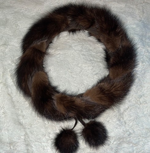 Real mink fur dark brown - real,