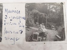 Antique Stereo Positive Photo Plate / Pedal Car