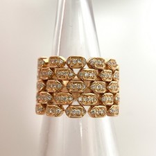 CHIMENTO 18K Diamond Pink Gold Chain Flexible Band Ring Italian Jewelry US 7.5