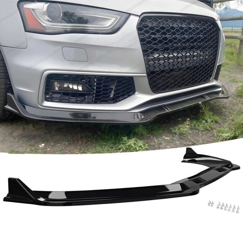 Gloss black front lip splitter - front,