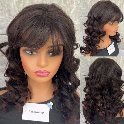 Long wavy dark brown human - long,