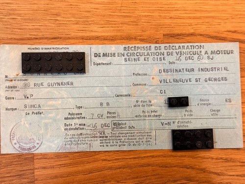 Document administratif simca - document,