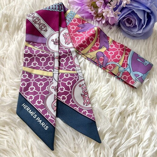 Foulard hermes sergé rose - sergé,