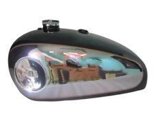 CONVIENT POUR RÉSERVOIR D'ESSENCE CHROMÉ PEINT EN NOIR BSA GOLD STAR AVEC BOU...