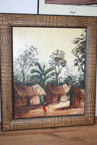 Tableau peinture village - tableau,