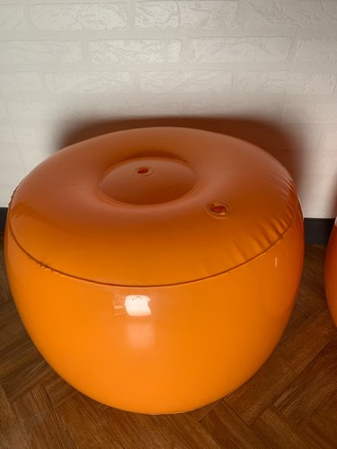 Pouf prisunic vintage orange - pouf,