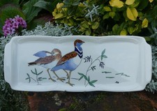 Faïence de GIEN plat à CAKE service les OISEAUX signé BB beaux BORDS de plat TBE