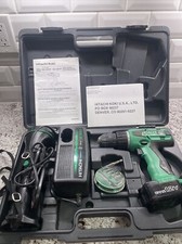 Hitachi Koki DS12DVF3 12V 3/8" Cordless Drill Case Charger  & Light Working!