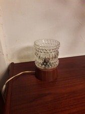 Lampe de bureau chevet teck  verre 1960