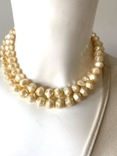 Ancien collier Perles Nacre 2 Rangs vintage jewelry necklace Old Bijoux Antique