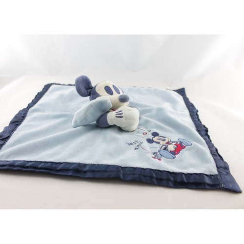 Doudou plat mickey bleu - doudou,