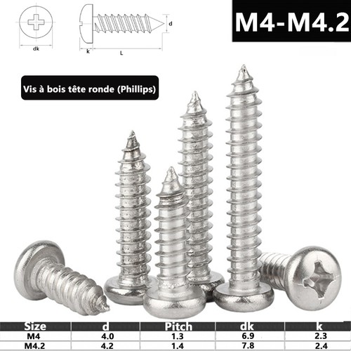 Vis bois 2 cruciforme - bois, m4