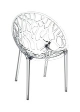 2 chaises round transparentes