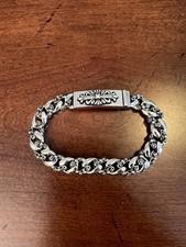 Chrome Hearts Cross Diamond Vintage Men's S925 2000 Sterling Cuban Bracelet