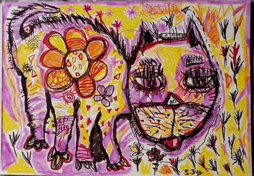 Tableau peinture art - art, chat