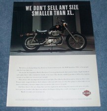 1994 Harley-Davidson XLH Sportster 883 Vintage Ad "We Don't Sell Any Size...."