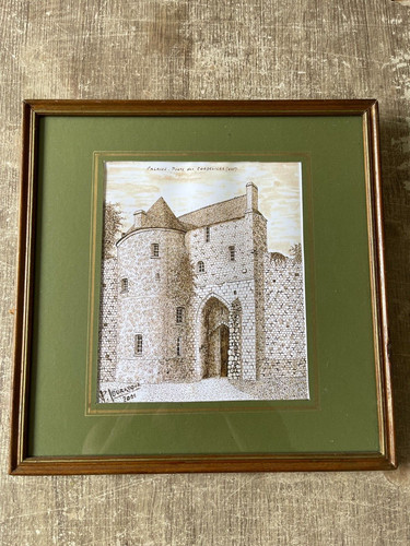 Ancienne gravure château - ancienne,