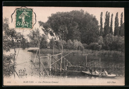 Cpa mantes les pêcheries - cpa,