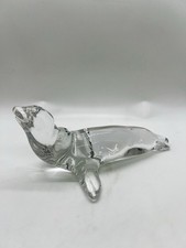 Villeroy & Boch Crystal Seal Figurine Germany Clear Glass Paperweight Signed