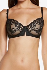 Simone Perele Saga Sheer Demi Bra 15C330 In Black New $135 Size 32D
