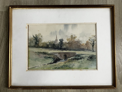 Belle aquarelle tableau vue - belle,