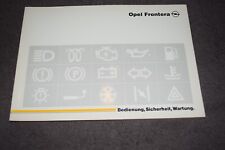 Operating Instructions Manual Opel Frontera A 1991 Mint/Unused