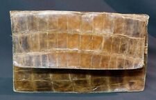 A 1900 sac pochette ancienne crocodile 27cm deux soufflets vintage mode bon état