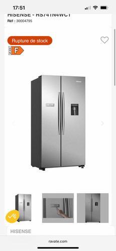 Frigo américain hisense - américain, gris