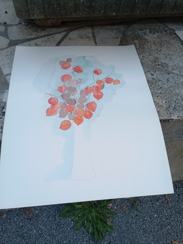 Dessin aquarelle sur papier