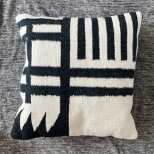 Ferm Living Kelim Sofa Pillow Cushion Black Lines Boho Artsy Flaw
