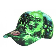 Casquette Tête de Mort Verte