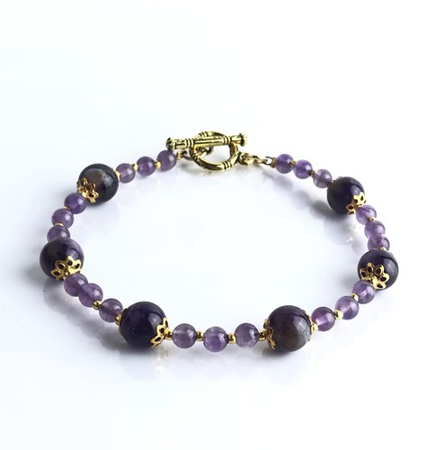 Bracelet améthyste pierres - bracelet,