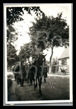 Photo, WW2, 342.I.D., la compagnie Alzenau marche à cheval BDM-Maid devant...