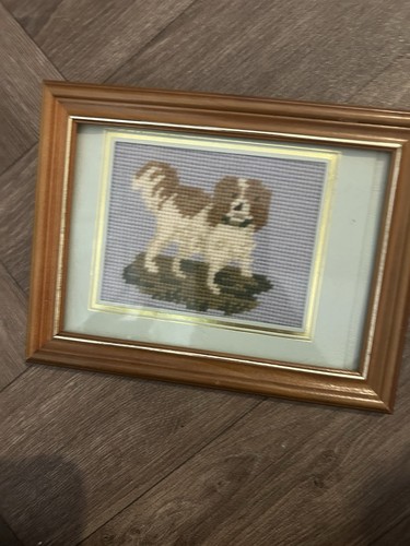 Needlepoint embroidery depicts - embroidery,