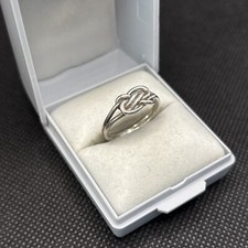 Ancienne Bague En Argent Massif Alliance Anneaux Créateur Noeud
