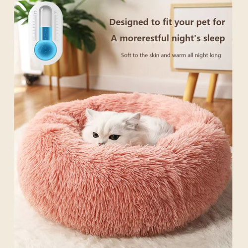 Lit rond peluche chien chat - rond,