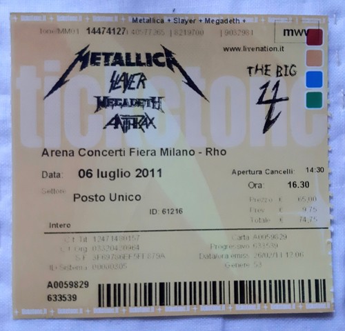 Ticket billet place concert - ticket,
