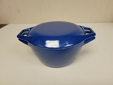 Denmark Morso Blue Enameled Cast Iron Covered Dish 