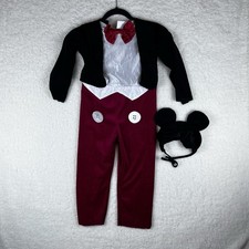 Mickey Mouse Toddler Kid 2T  Costume Dress Up Halloween Red Black Yellow Hat