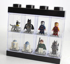 Lego Batman, iron man, etc minifigures display case with 8 figures display case