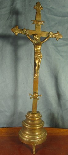 Ancien crucifix laiton - ancien,