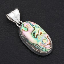 Abalone Shell Gemstone Ethnic Handmade Pendant Jewelry For Women 2.08" AP-91092
