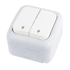 Viko Palmiye Interrupteur Double En Saillie Pour Humide Blanc IP54