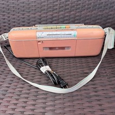 Pink Sharp QT 50 Portable Radio Cassette Player Boombox Stranger Things Works