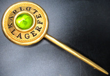 KARL LAGERFELD Green Cabochon Large Vintage Stick Pin