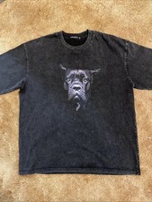 Born Admiral Men's Faded Black Cane Corso Pitbull Dog T-shirt Size XL Realistic