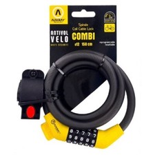 AUVRAY COMBI antivol spiral 150 cm  Ø 12 mm  à code  livré avec support
